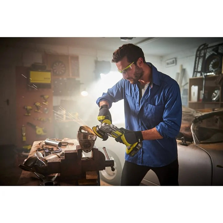 Smerigliatrice Angolare Ryobi 18V ONE+ Brushless 125mm con Batteria 5.0 Ah e Borsa | Ryobi