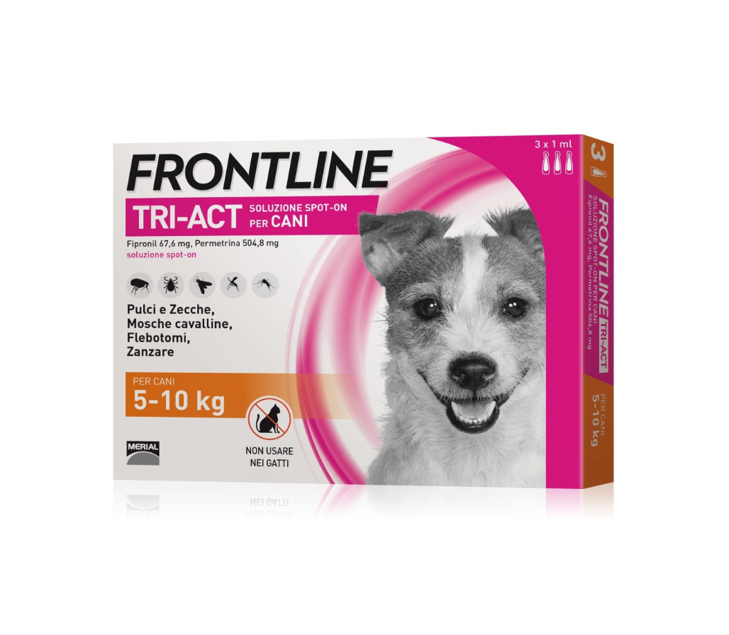 Frontline tri-act taglia S per cani 5-10kg