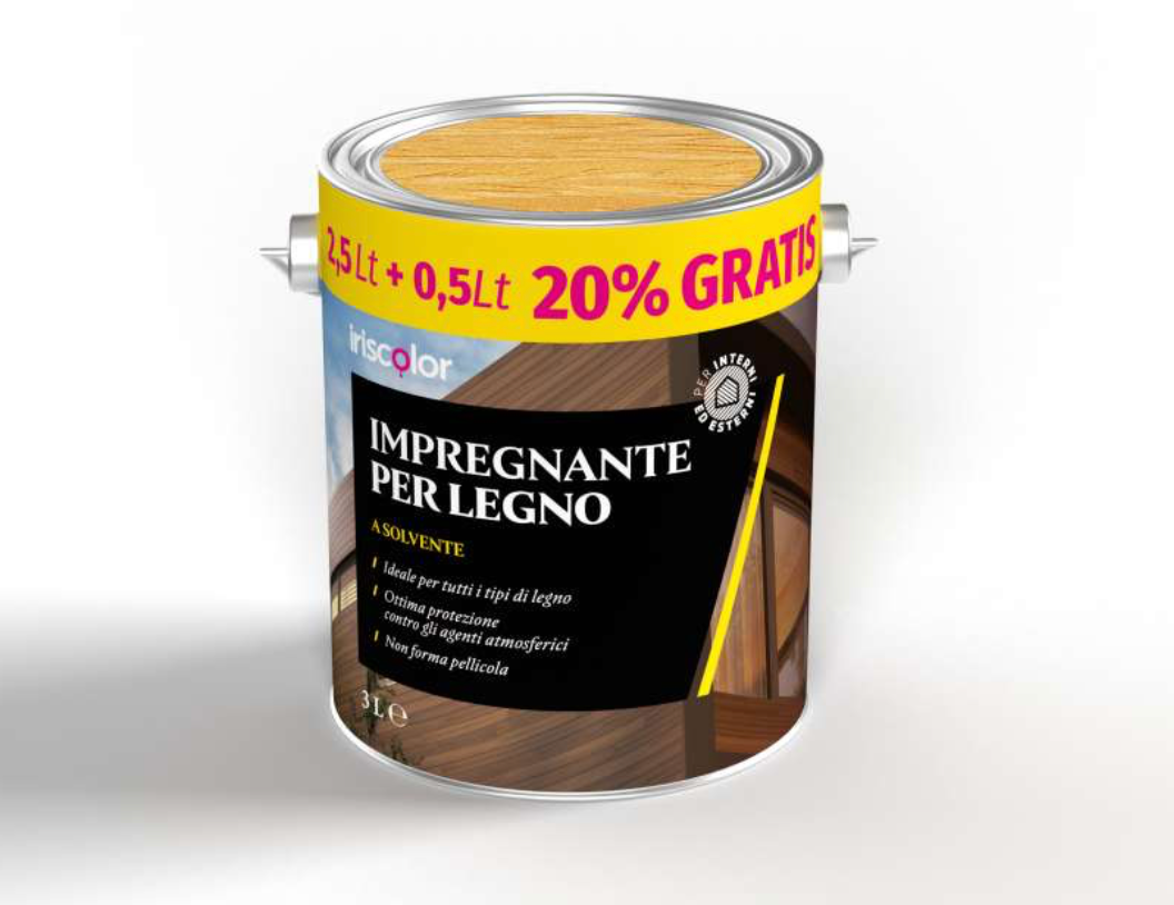 Impregnante per legno incolore +20% omaggio, 3 litri Iris Color