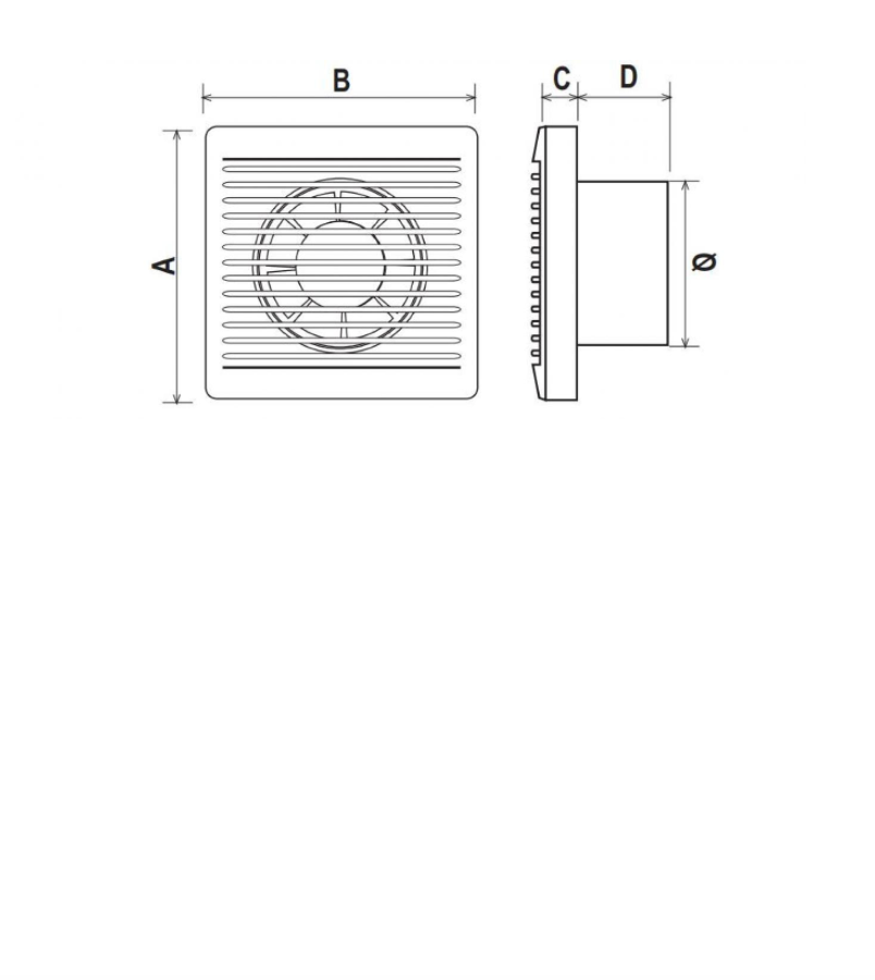 Aspiratore elicoidale da parete diametro 100mm 13W Edil Plast