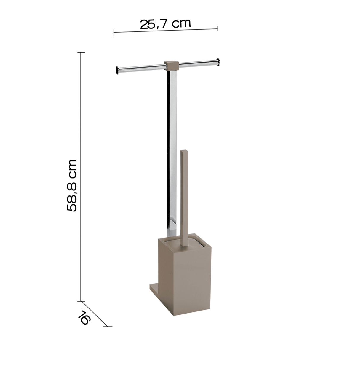 Piantana portarotolo e scopino wc, inox, linea 