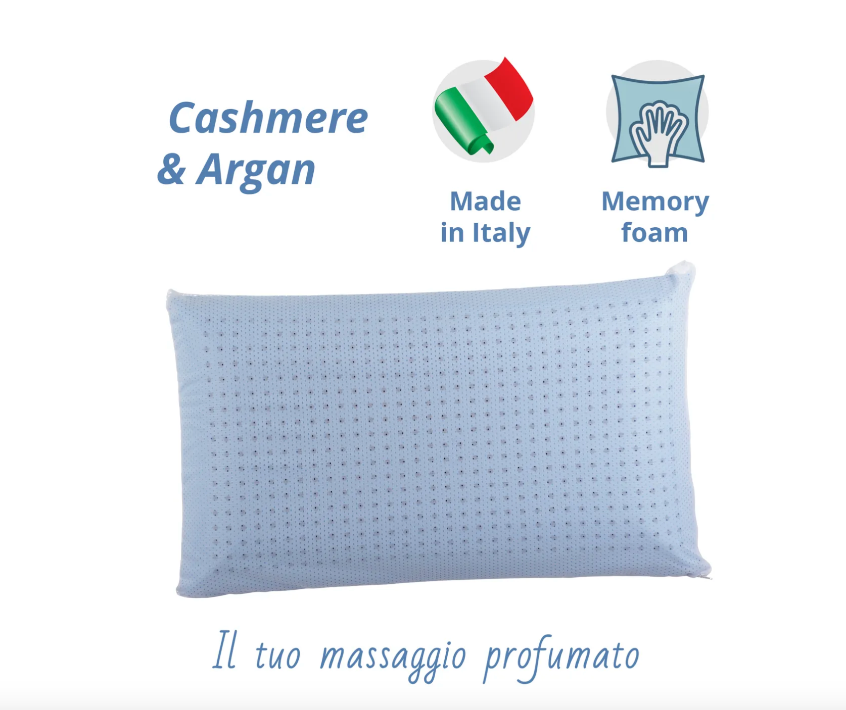 Cuscino memory profumato blu 