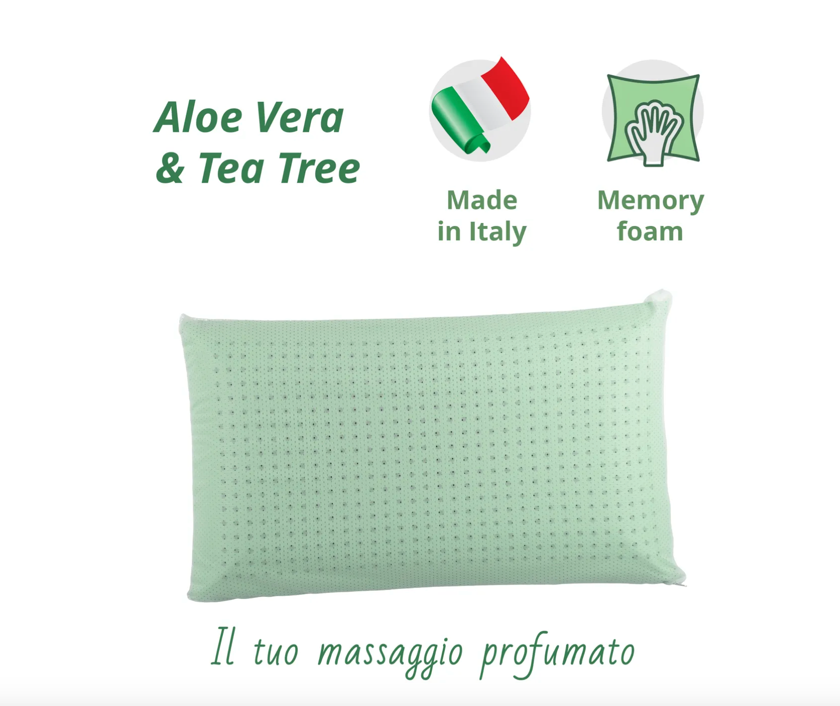 Cuscino memory profumato verde 