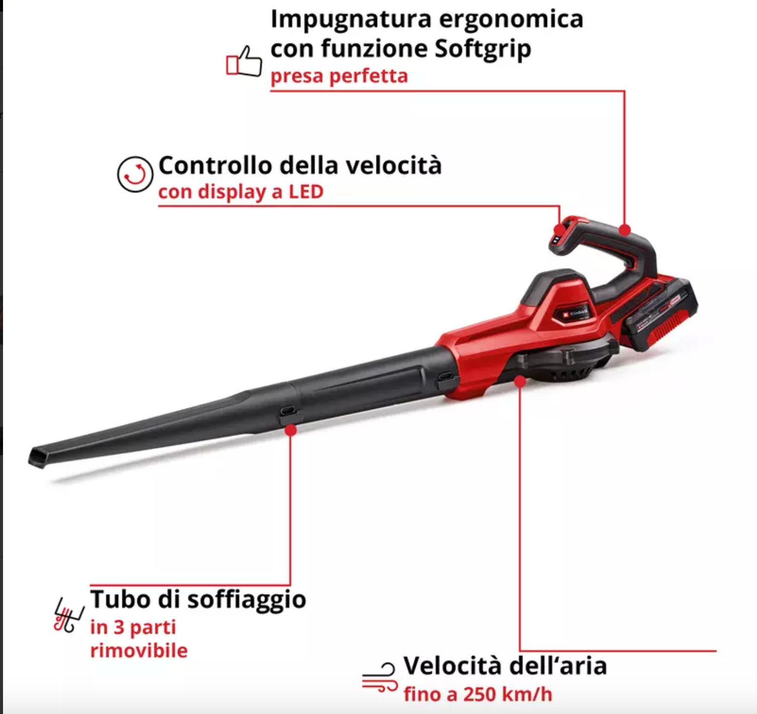 Soffiatore a batteria al litio da 4AH Einhell