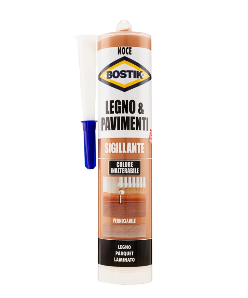 Silicone sigillante legno & pavimenti noce 300 ml Bostik