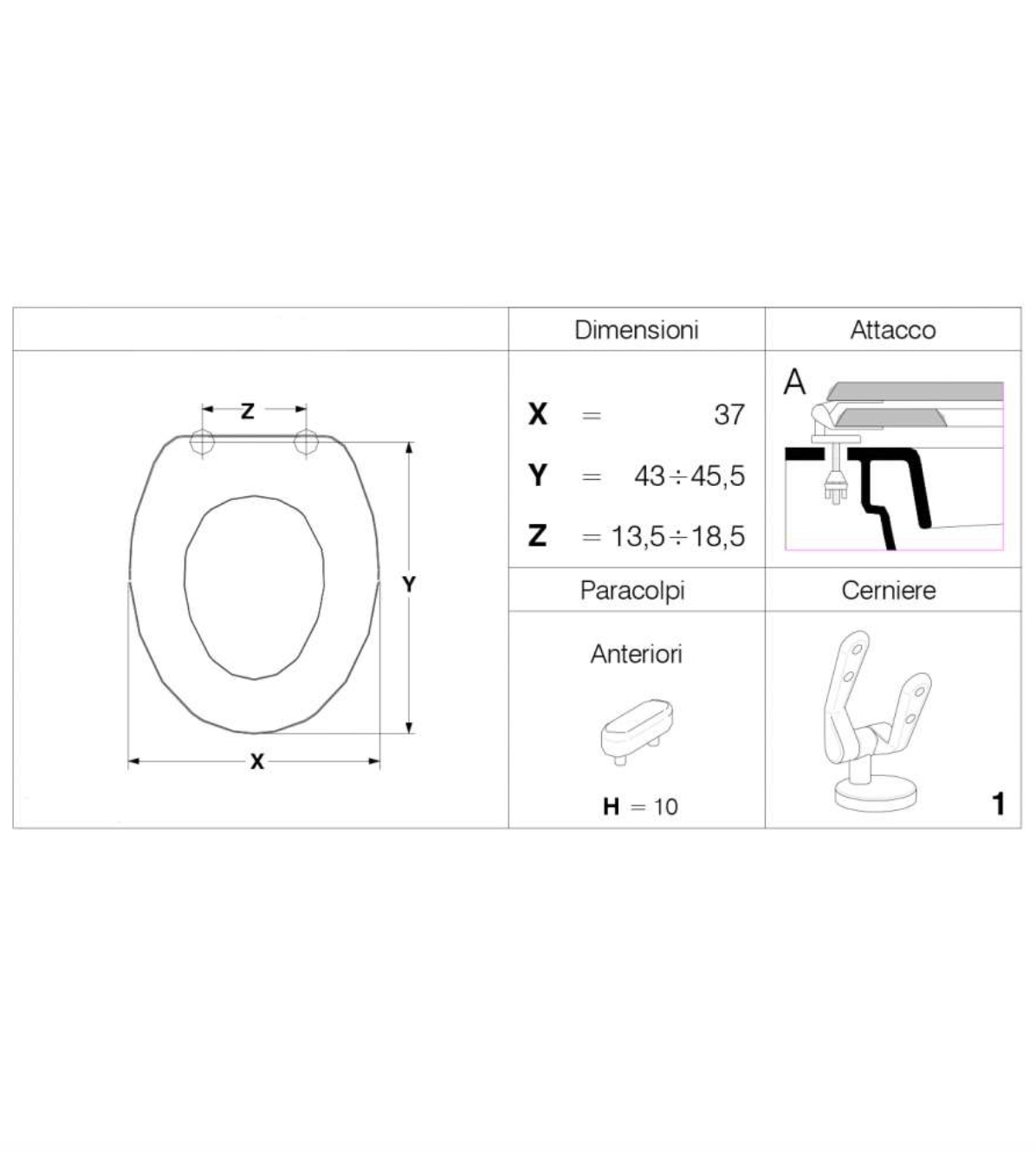 Sedile WC universale Noce Opaco Seba