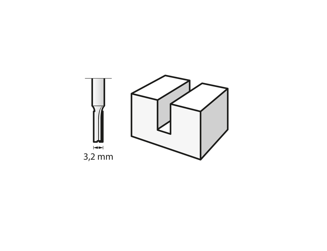 Fresa da legno (HSS) 3,2 mm (650) Dremel