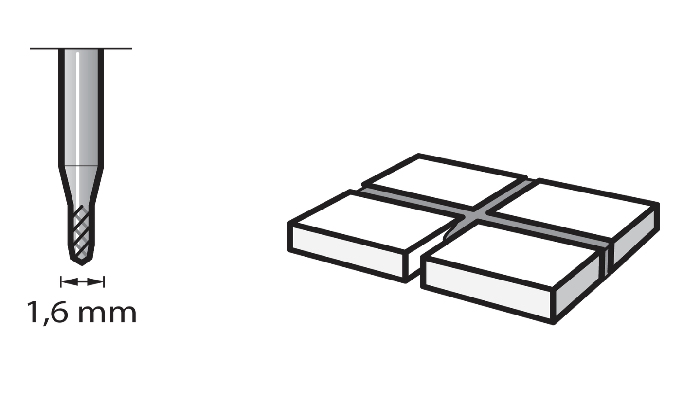 Punte per la rimozione del cemento dalle fughe di piastrelle 1,6 mm (569) Dremel