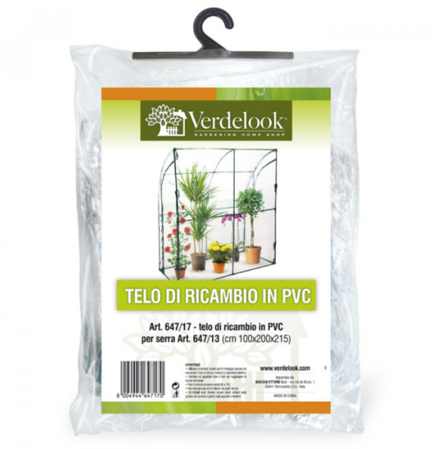 Telo di ricambio serra a parete100x200x210 cm Verdelook