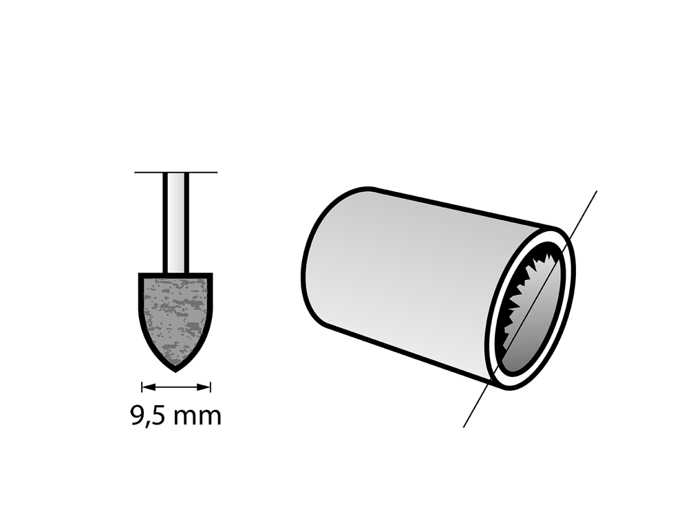 Moletta abrasiva all'ossido di alluminio 9,5 mm (952) Dremel