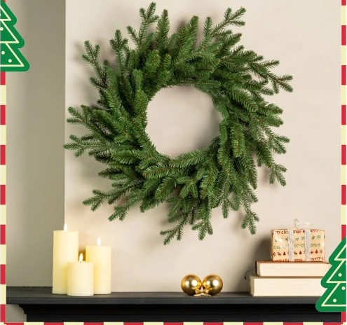 Ghirlanda di Natale D.50cm Colore Verde Modello Norway per Esterno Outdoor | Kaemingk