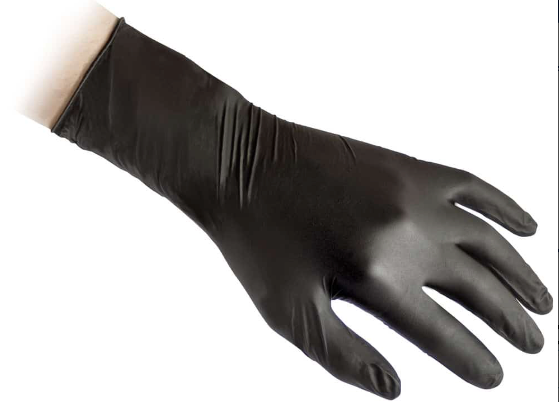 Set 50 guanti in nitrile, senza polvere, color nero, extra lungo Reflexx