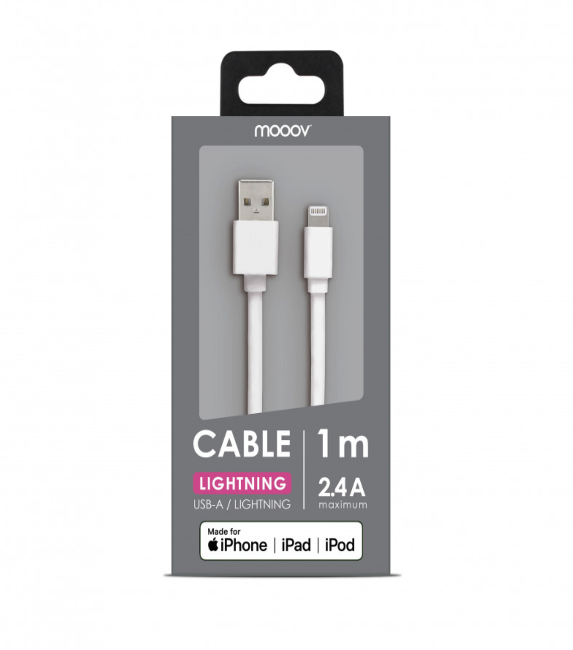 Cavo Lightning piatto certificato MFi 1 metro Bianco Metronic