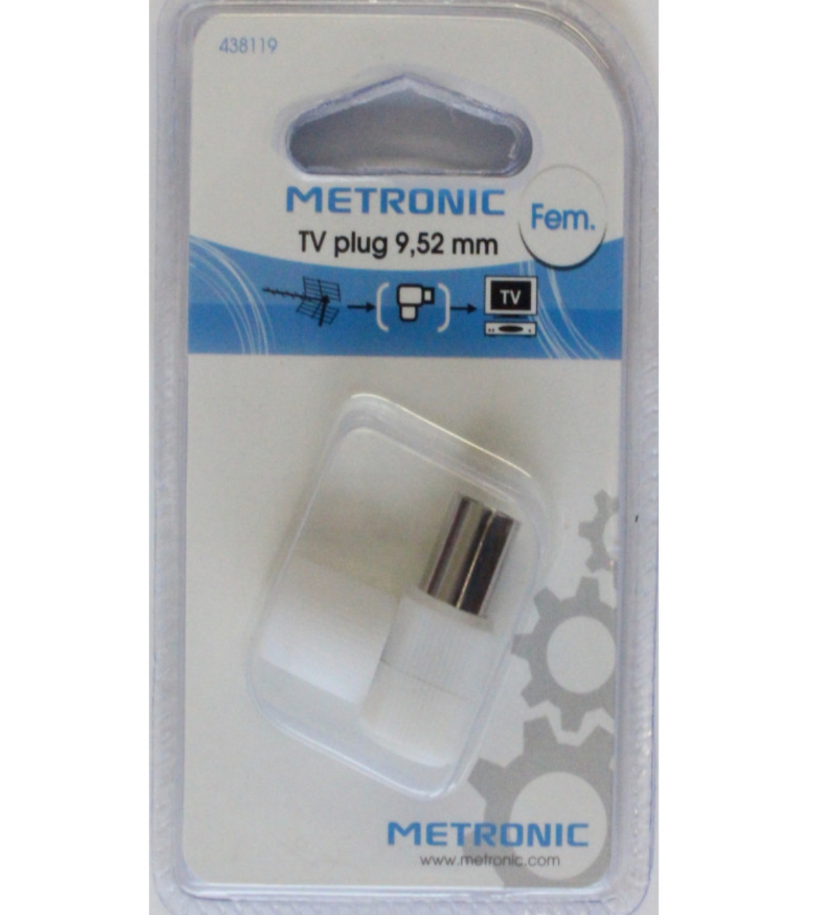 Spina antenna TV femmina a gomito 9,52 mm Metronic