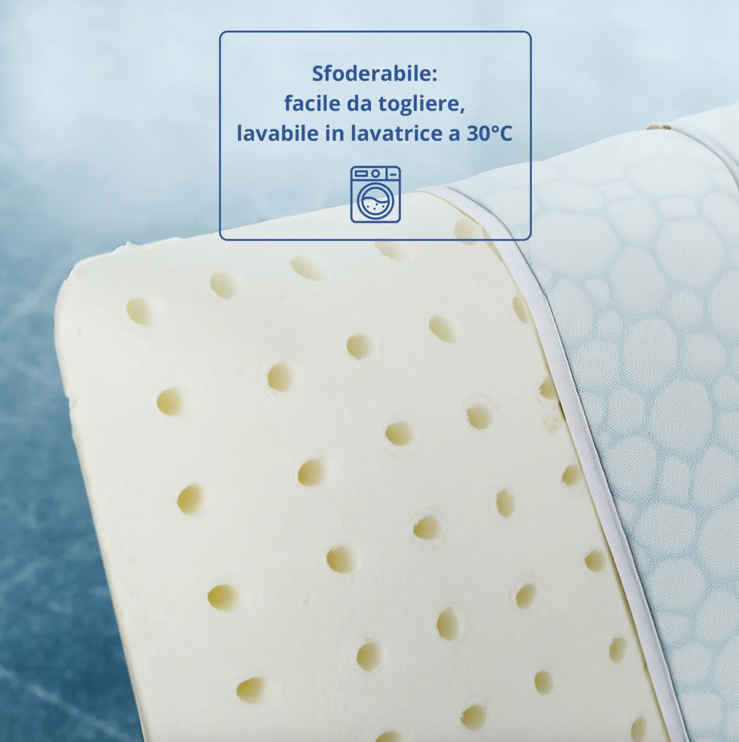 Guanciale in memory foam con tecnologia rinfrescante Ice 42x72x12 cm Kasanova