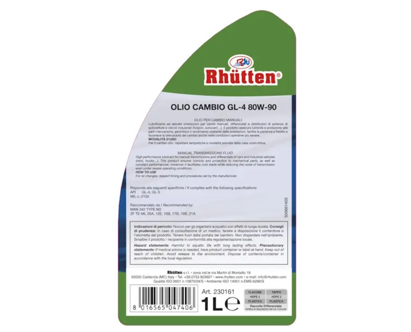 Olio per cambi manuali GL-4 80W-90 1 litro Rhutten
