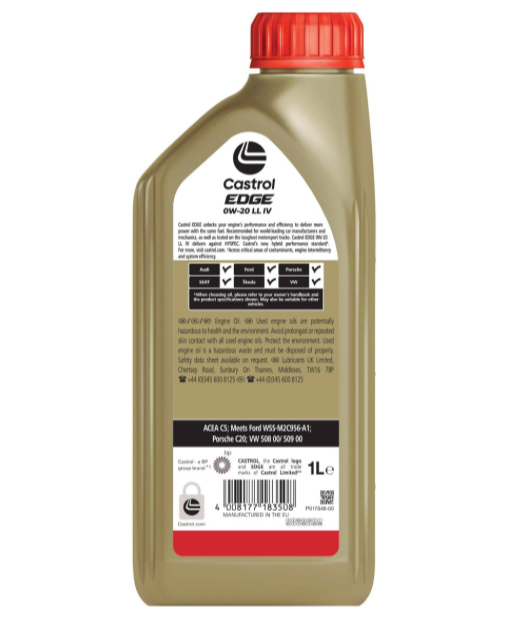 Olio motore 0W-20 LL Edge 1 litro Castrol