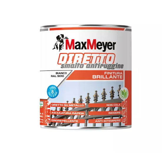 Smalto brillante per metallo e legno Diretto R9005 Nero 0,75L Max Meyer