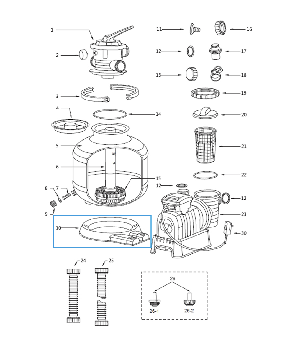 Base per serbatoio filtro a sabbia 11355 L/h Bestway