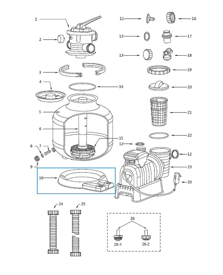 Base per serbatoio filtro a sabbia 8327 L/h Bestway