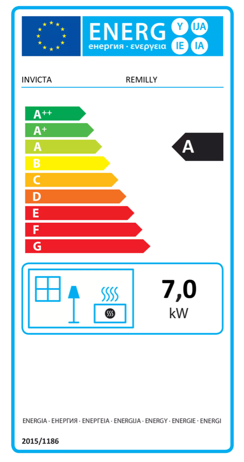 Stufa a legna in ghisa 7 kW Remilly Antracite Invicta
