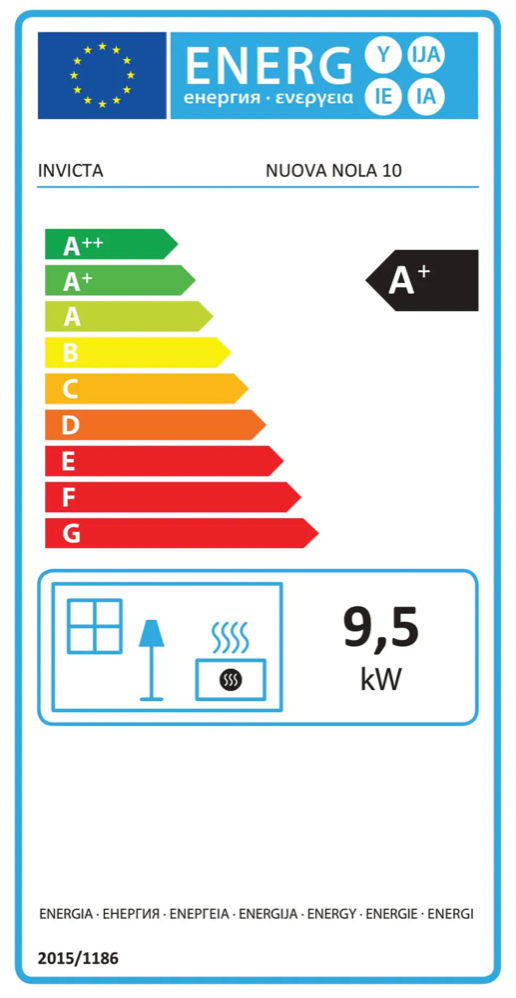 Stufa a pellet ventilata 9,5 kW 5 stelle 
