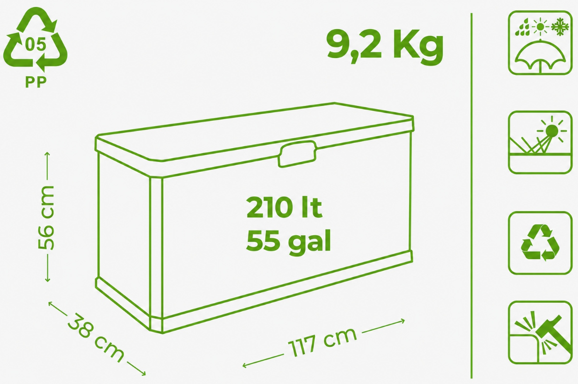 Baule da esterno in plastica 