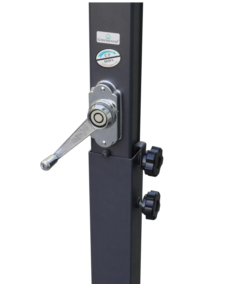 Ombrellone da giardino 3x3 mt con palo laterale struttura antracite e telo ecru Kaemingk