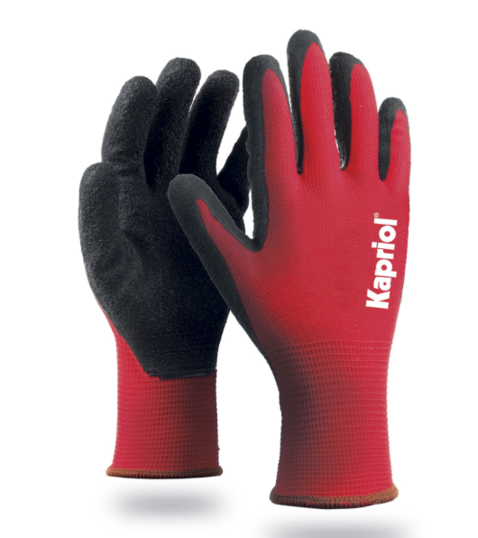 Set 6 paia guanti da lavoro Easy Grip rossi taglie assortite Kapriol