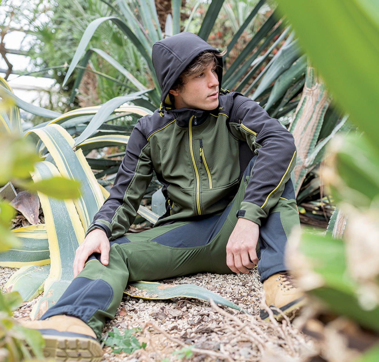Salopette pantalone da lavoro giardiniere Dynamic verde nero taglie assortite Kapriol