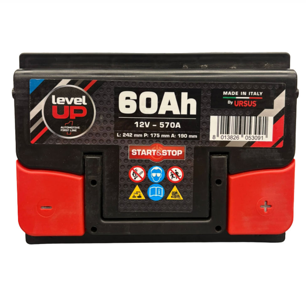 Batteria avviamento auto start and stop 60 AH 570 A Level Up