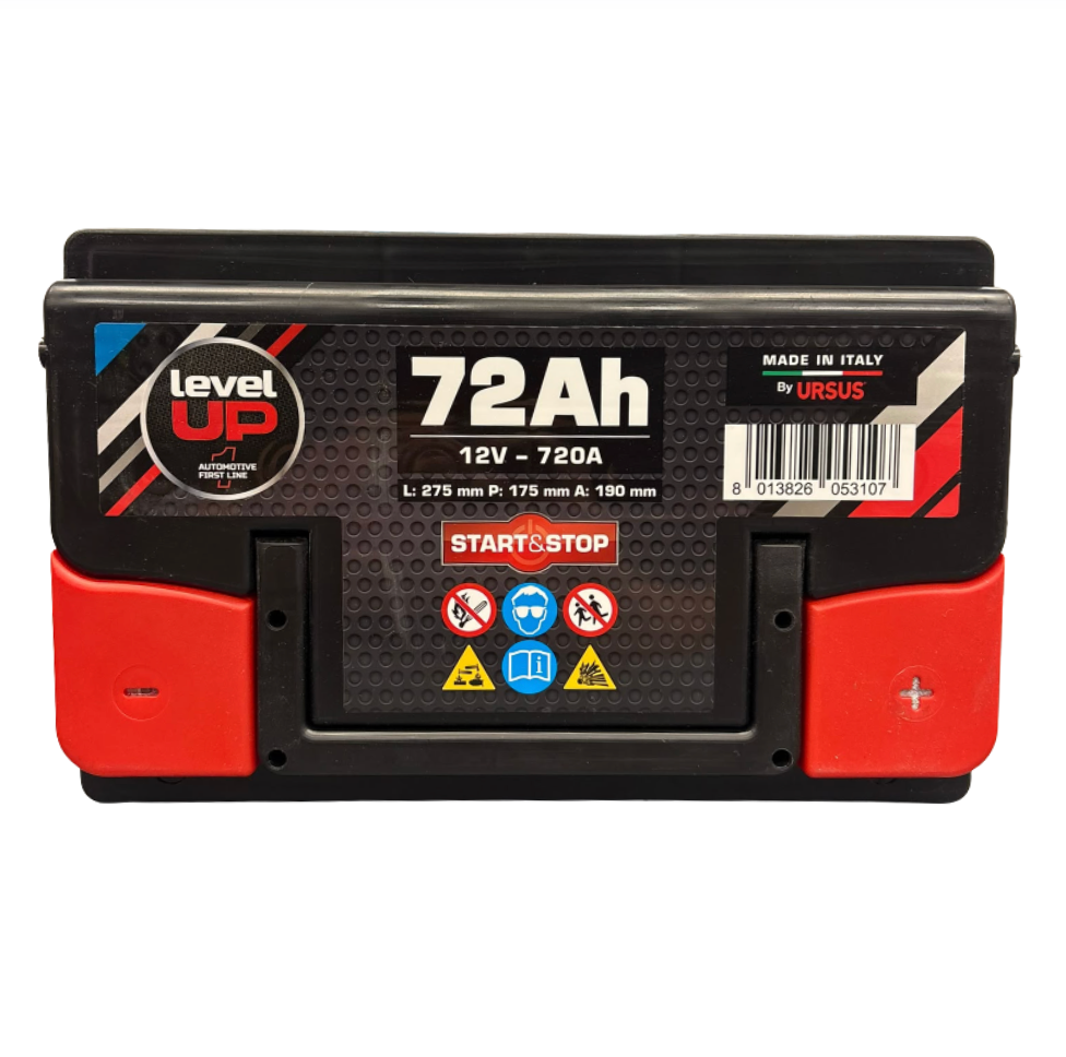 Batteria avviamento auto start and stop 72 AH 720 A Level Up