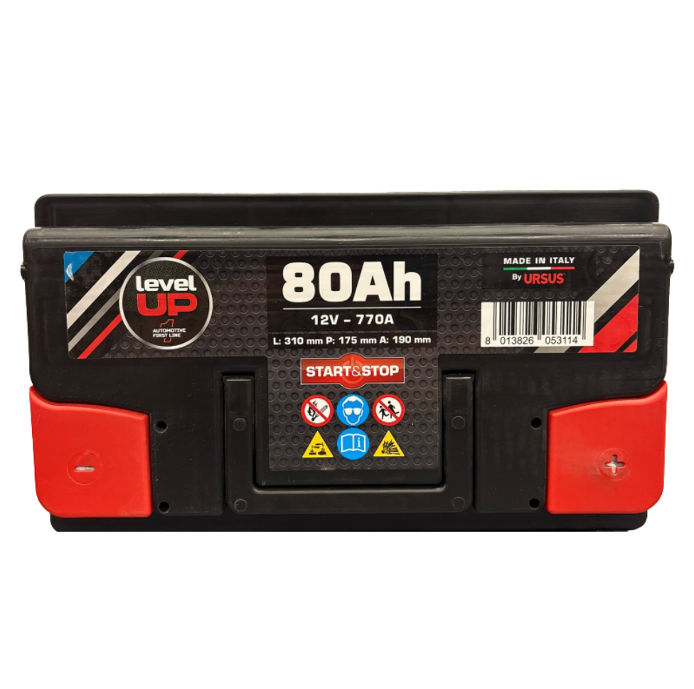 Batteria avviamento auto start and stop 80 AH 770 A Level Up