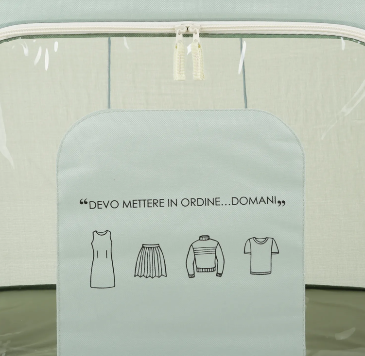 Scatola armadio cm 60x42x40 verde Lettering Quotes Kasanova