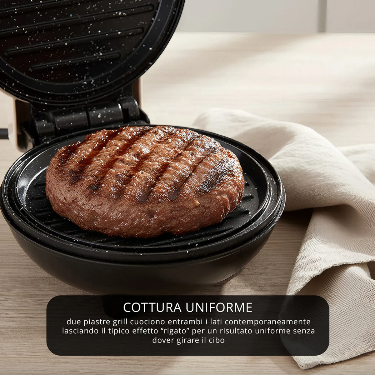 Mini piastra grill 12 cm 350 W tortora Kasanova