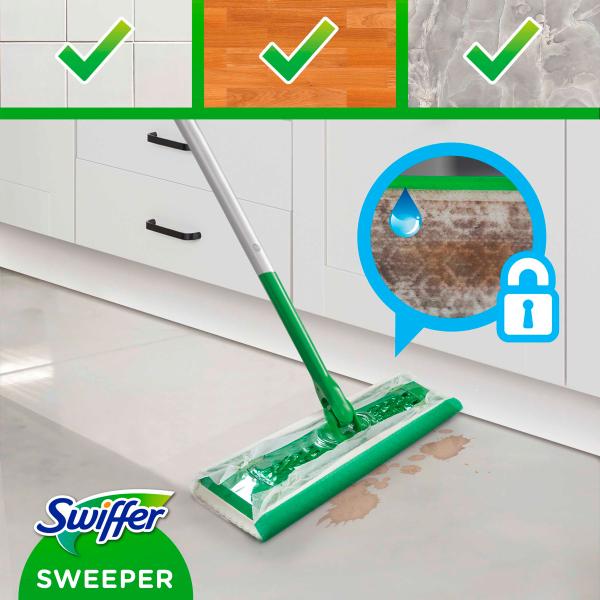 Scopa swiffer kit completo con 8 panni dry e 3 wet Swiffer