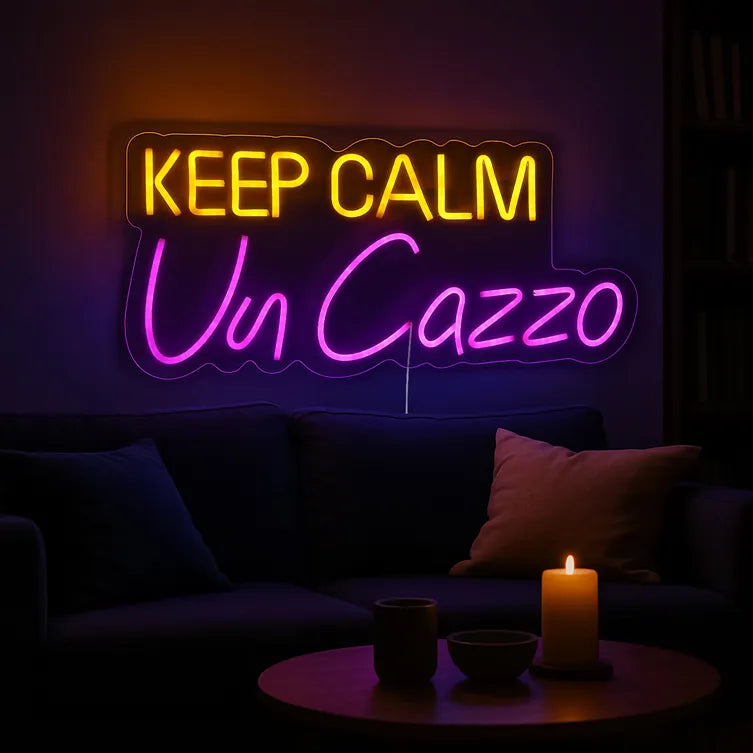 Insegna Luminosa a LED Keep Calm da Appendere Decorazione Motivazionale | Kasanova