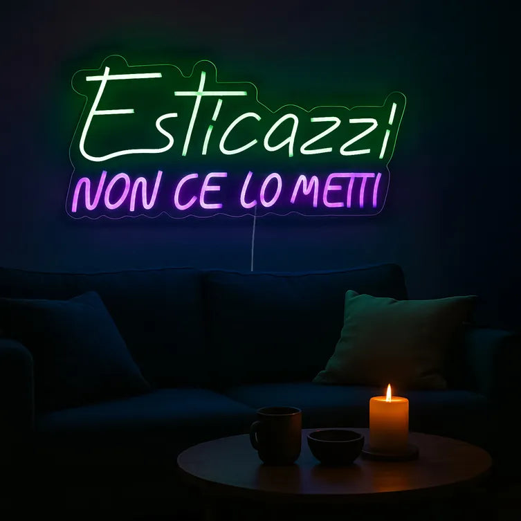 Insegna Luminosa a LED Esticazzi da Appendere Decorazione Ironica e Goliardica | Kasanova