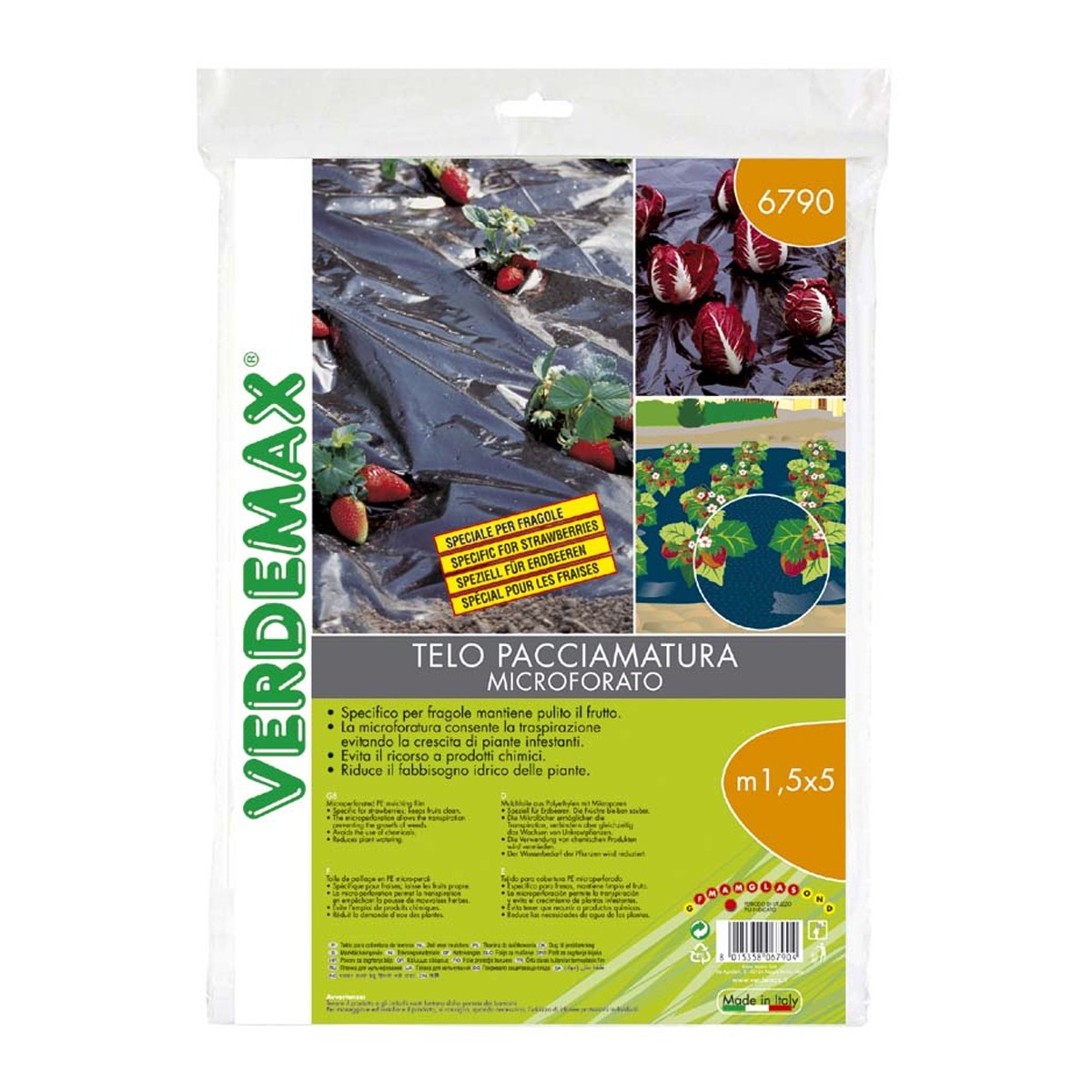 Telo Pacciamatura PE Microforato 1,5x5 Metri Verdemax