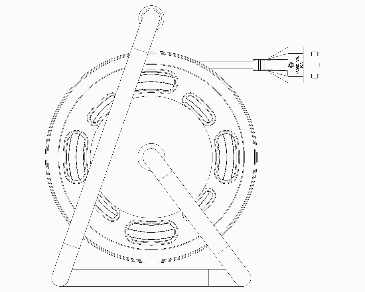 Avvolgicavo Professionale Vimar 30 Metri, 4 Prese Universali 16A con Protezione Termica | Vimar