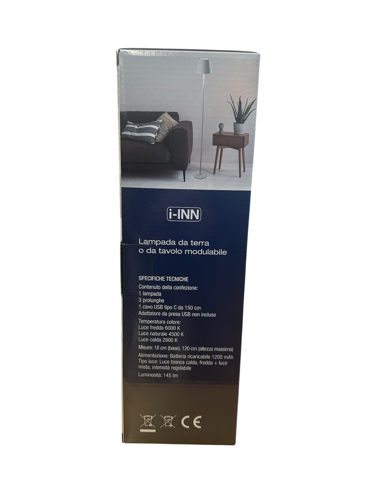 Lampada da tavolo e salotto a LED ricaricabile TL003 ad altezza regolabile 3-in-1 I-INN