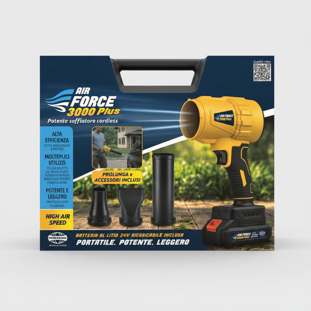 Soffiatore a batteria Airforce 3000 Plus 24V alta efficienza Euro Marketing