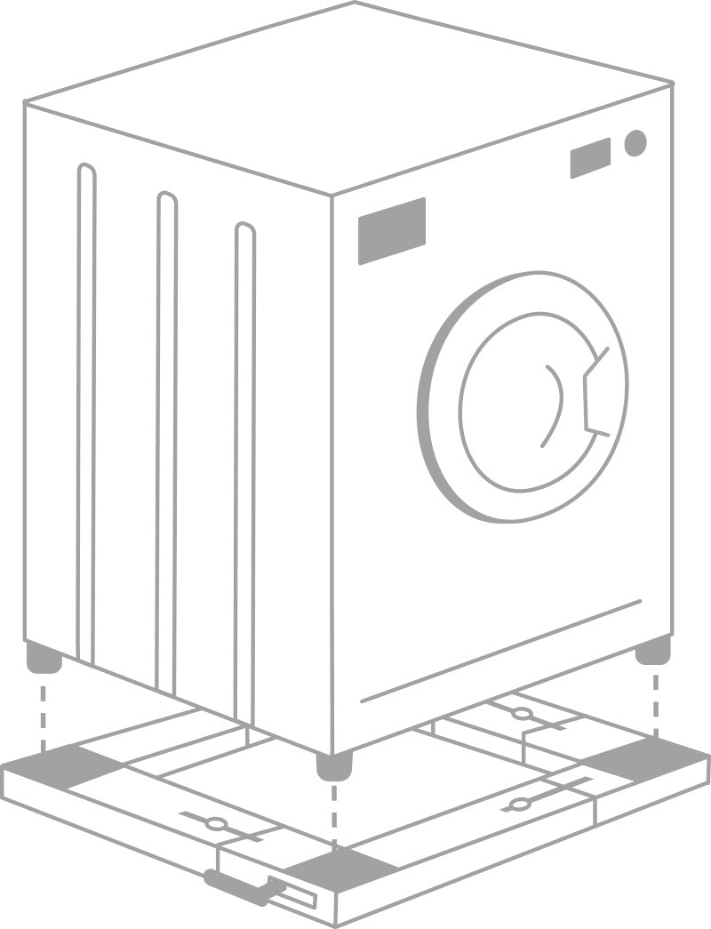 Base Universale con Ruote Superior Wheel Wash per Lavatrice e Asciugatrice, Carrello Antivibrazione Regolabile in Metallo 250kg | Superior