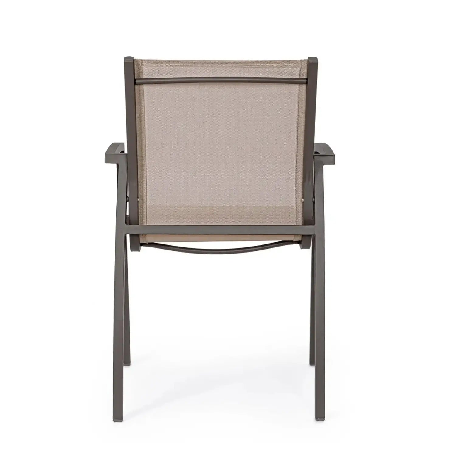 Sedia da Giardino Bizzotto Yes Hilla con Braccioli Coffee, Struttura in Alluminio Impilabile | 56,5x61x87 cm