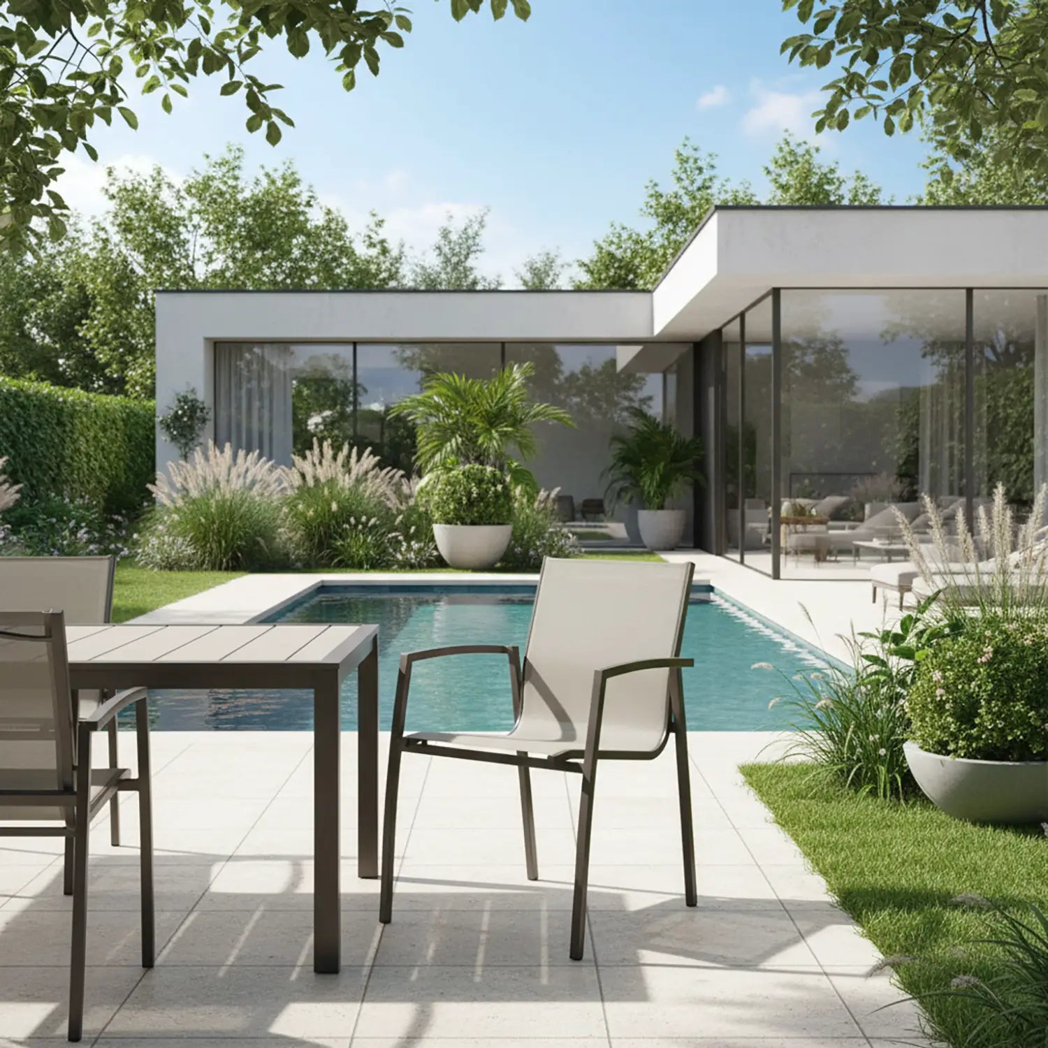 Sedia da Giardino Bizzotto Yes Hilla con Braccioli Coffee, Struttura in Alluminio Impilabile | 56,5x61x87 cm