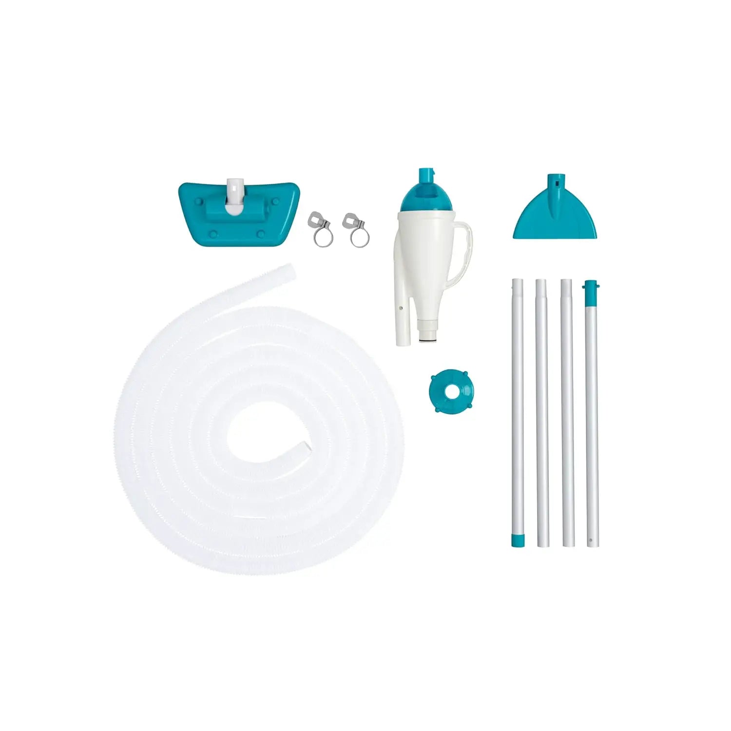 Aspiratore per Piscina Bestway AquaPristine, Kit di Pulizia Manuale con Asta Telescopica e Tubo da 6 m | Sistema di Aspirazione per Piscine Fuori Terra 5812