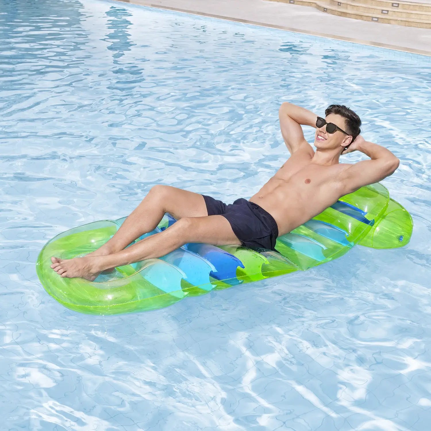 Materassino Gonfiabile Bestway Summer Colors Lounge 193x80 cm, Poltrona Galleggiante con Schienale | Bestway