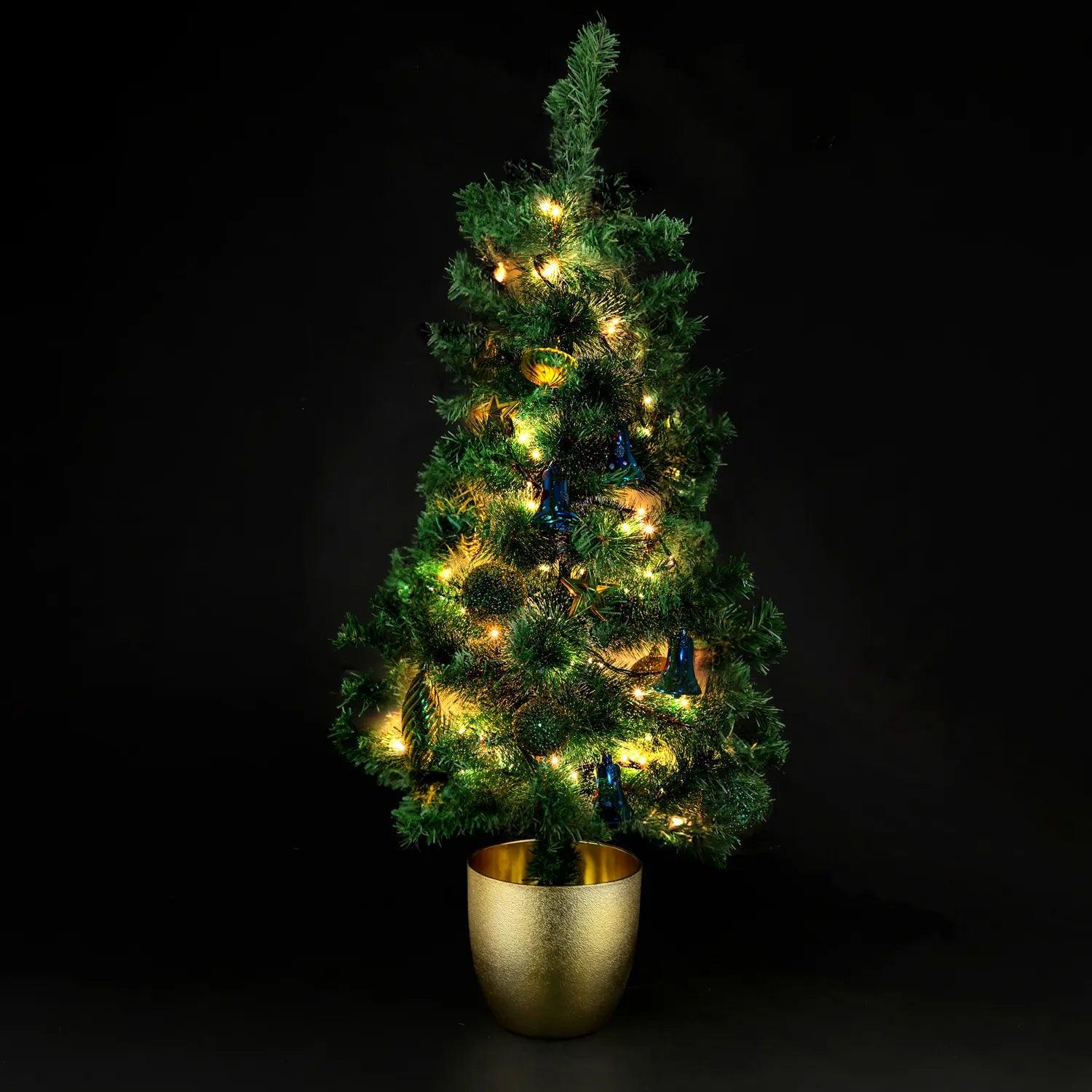 Albero di Natale 120 cm verde con vaso oro Kasanova - Brico Sapiens - L' evoluzione del fai da te