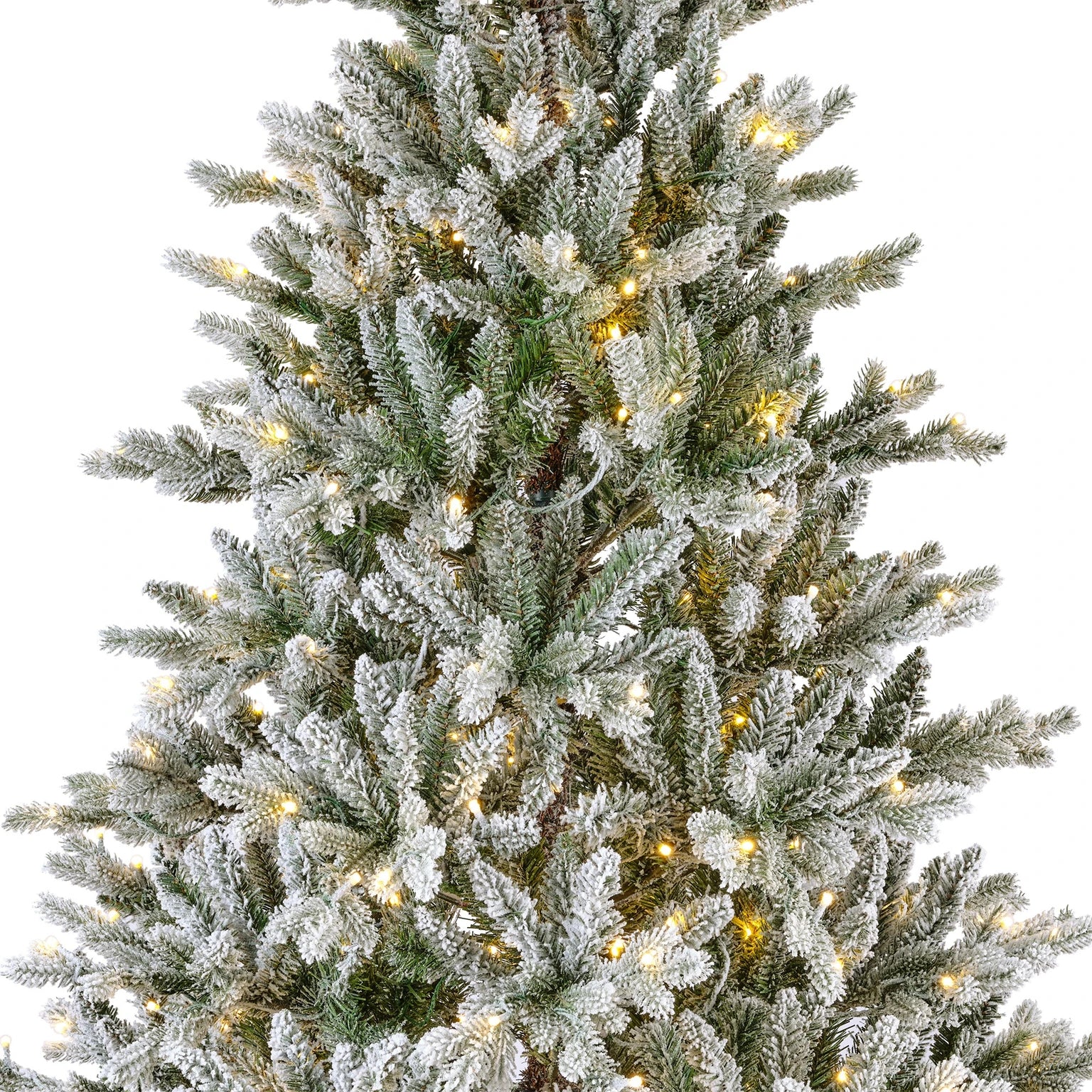 Albero di Natale Artificiale ALLISON LED H.210 cm Innevato 430 Luci LED Integrate Diametro 127 cm | Kaemingk