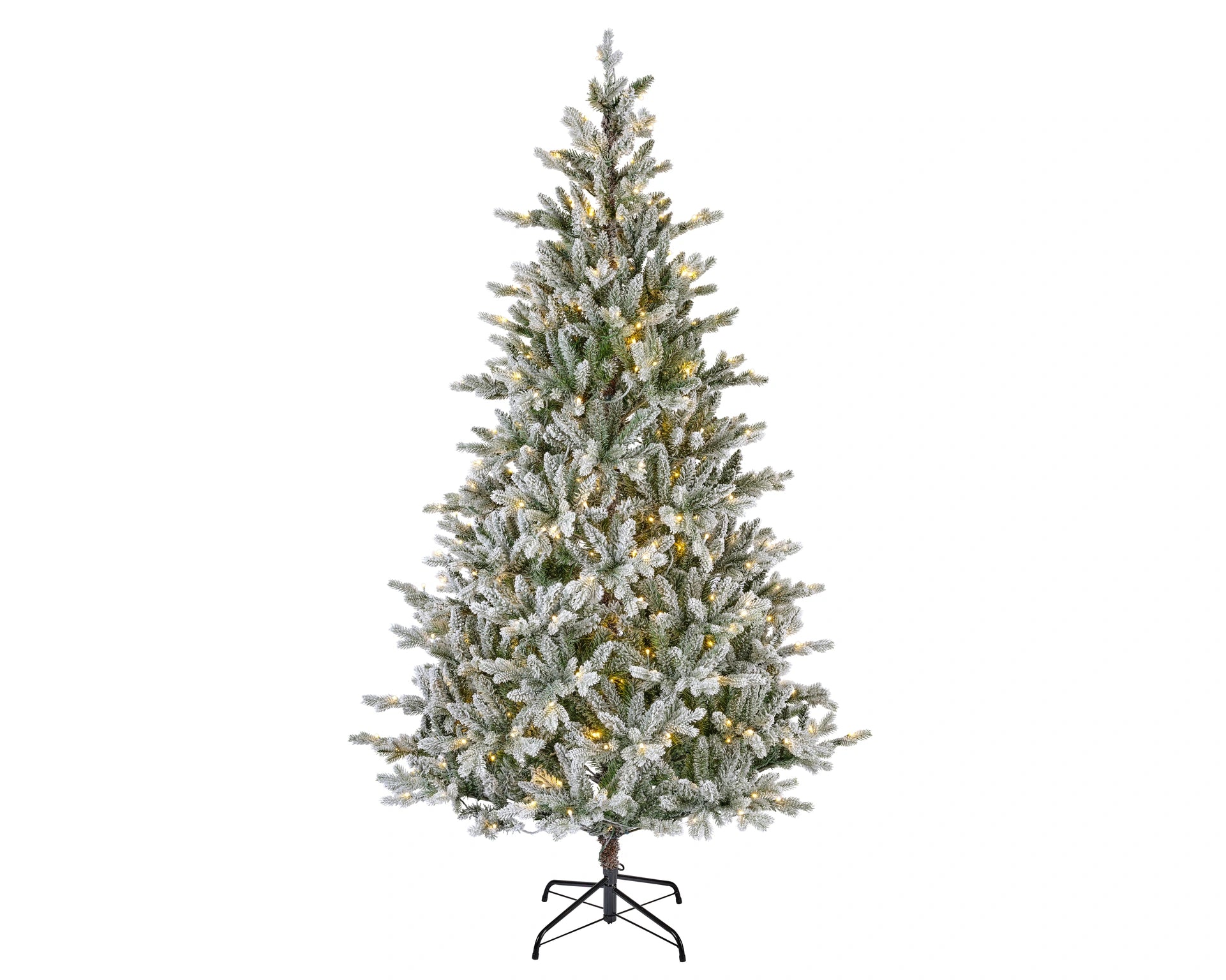 Albero di Natale Artificiale ALLISON LED H.210 cm Innevato 430 Luci LED Integrate Diametro 127 cm | Kaemingk